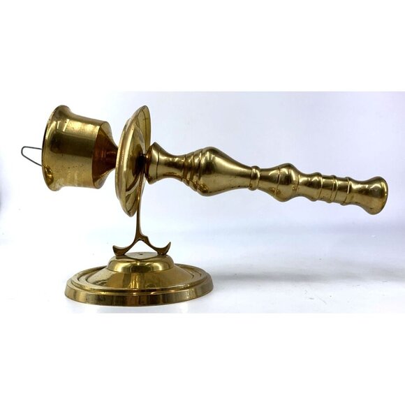 Brass Wall Mount Sconce Candle Holders 9" Set of 2 India Vintage - Picture 4 of 12